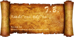Takácsi Béla névjegykártya